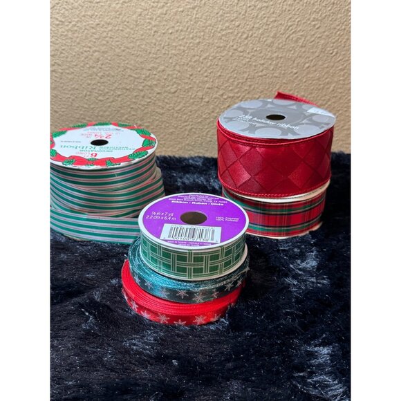 Assorted Christmas Ribbon Set Of 6 Spools - Picture 1 of 12